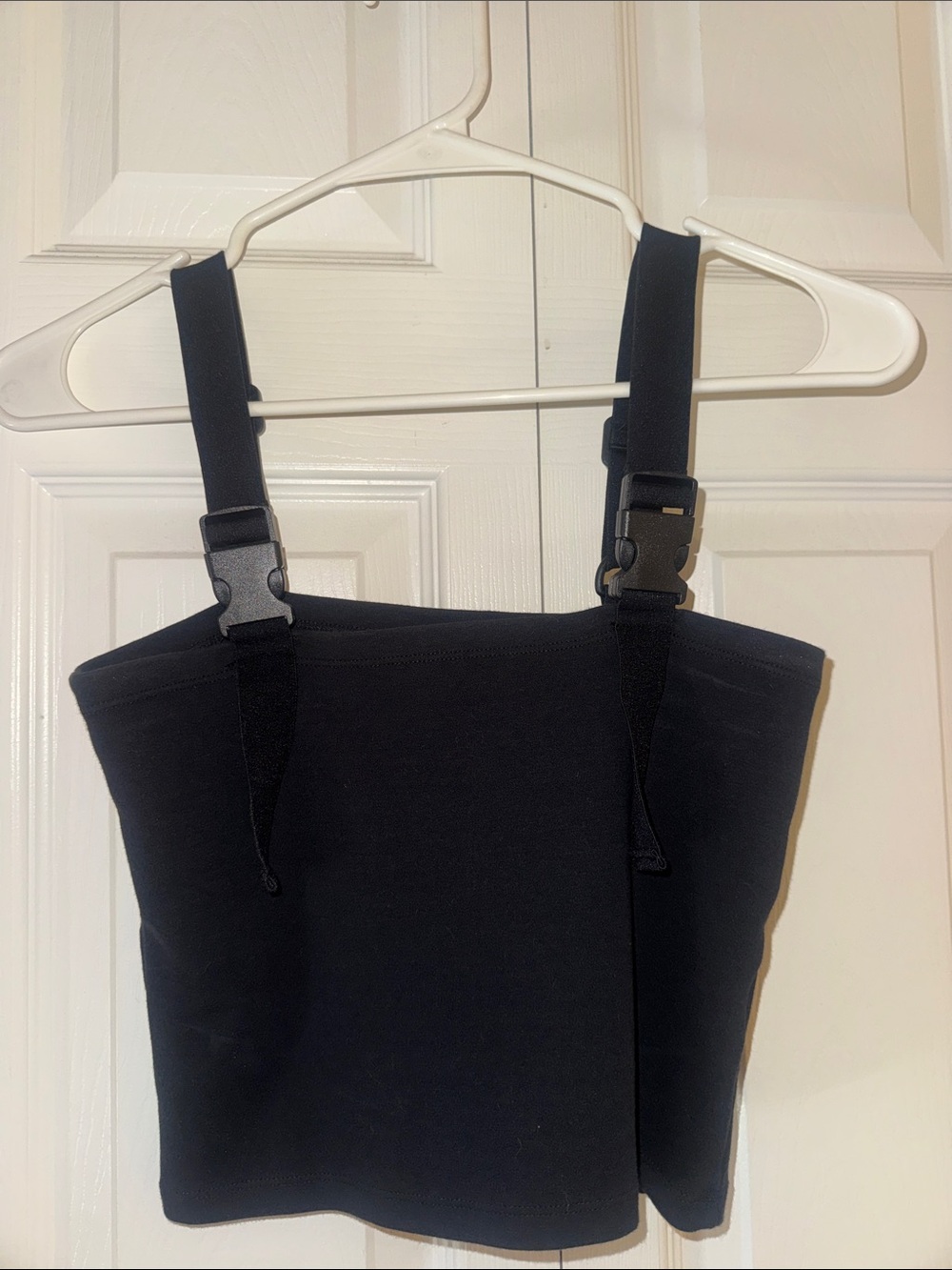 Black Women’s buckle strap top